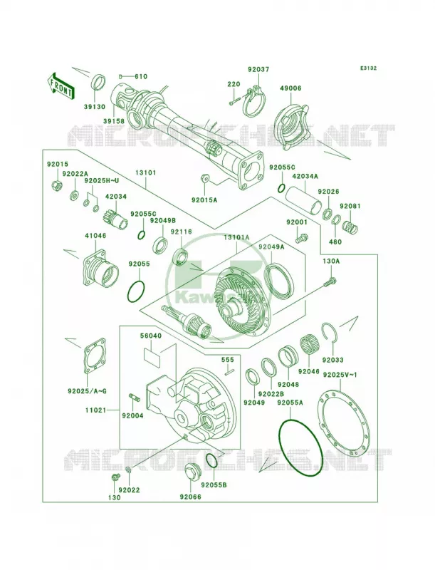 Drive ShaftFinal Gear Kawasaki MOTOS 1000 2003 Concours  ZG1000-A18