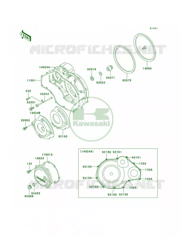 Engine Covers Kawasaki MOTOS 1000 2003 Concours  ZG1000-A18