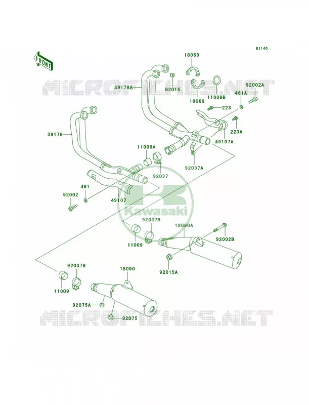Mufflers Kawasaki MOTOS 1000 2003 Concours  ZG1000-A18