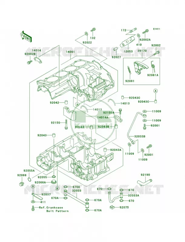 Crankcase Kawasaki MOTOS 1000 2002 Concours  ZG1000-A17
