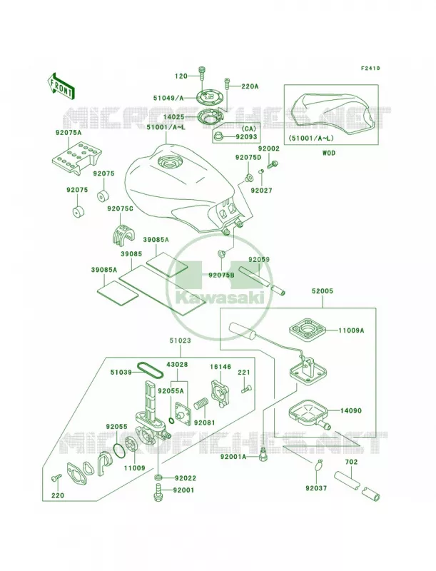 Fuel Tank Kawasaki MOTOS 1000 2002 Concours  ZG1000-A17