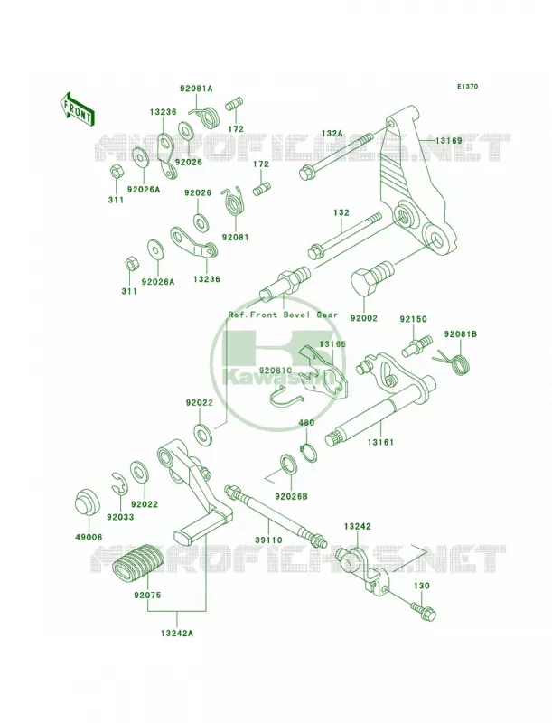 Gear Change Mechanism Kawasaki MOTOS 1000 2002 Concours  ZG1000-A17