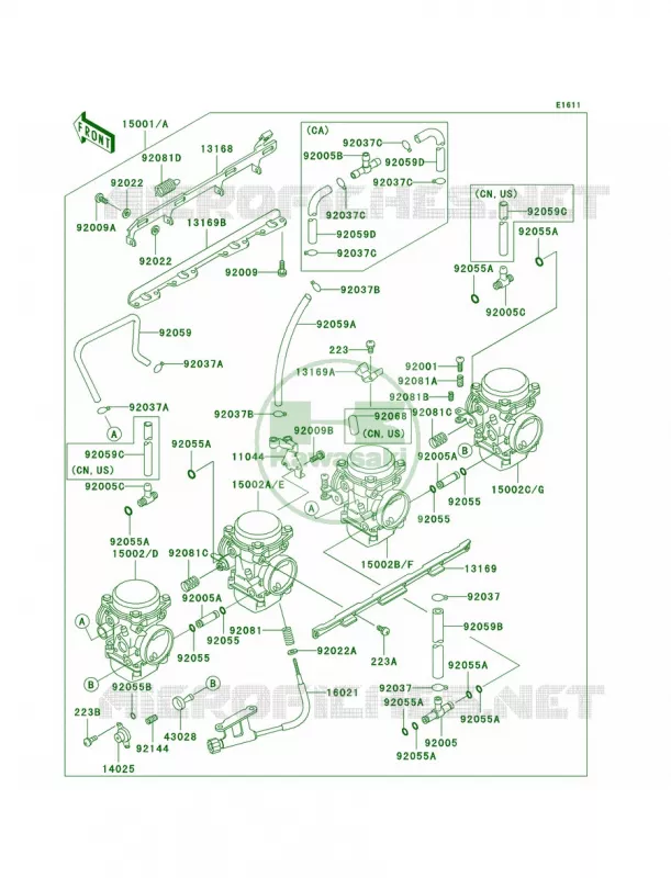 Carburetor Kawasaki MOTOS 1000 2001 Concours  ZG1000-A16