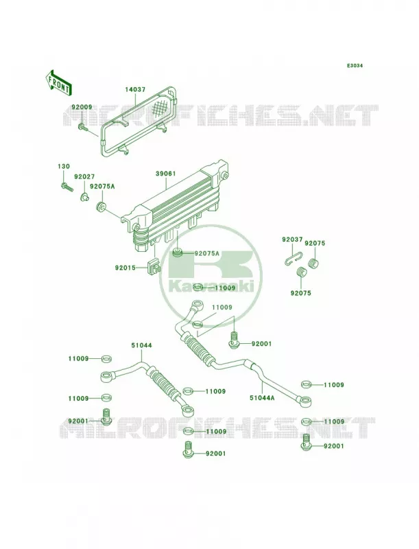 Oil Cooler Kawasaki MOTOS 1000 2001 Concours  ZG1000-A16