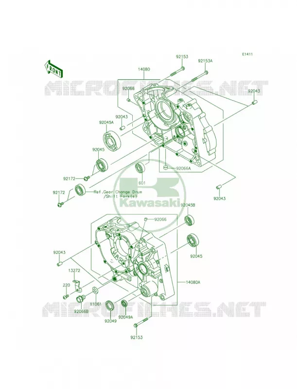 Crankcase Kawasaki MOTOS 140 2012 KLX140L  KLX140BCF