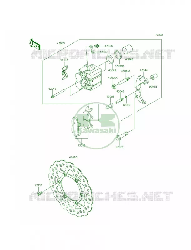 Front Brake Kawasaki MOTOS 140 2012 KLX140L  KLX140BCF