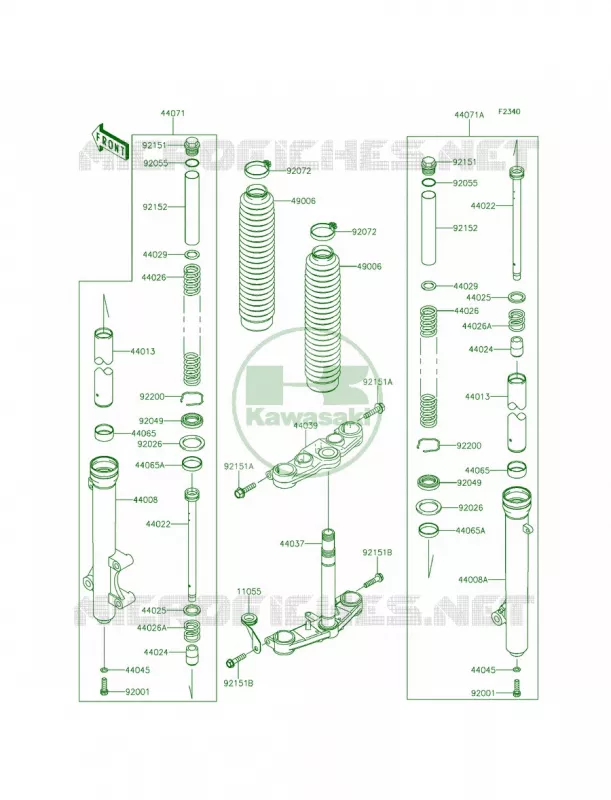 Front Fork Kawasaki MOTOS 140 2012 KLX140L  KLX140BCF