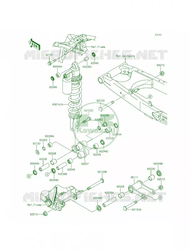 SuspensionShock Absorber Kawasaki MOTOS 140 2012 KLX140L  KLX140BCF