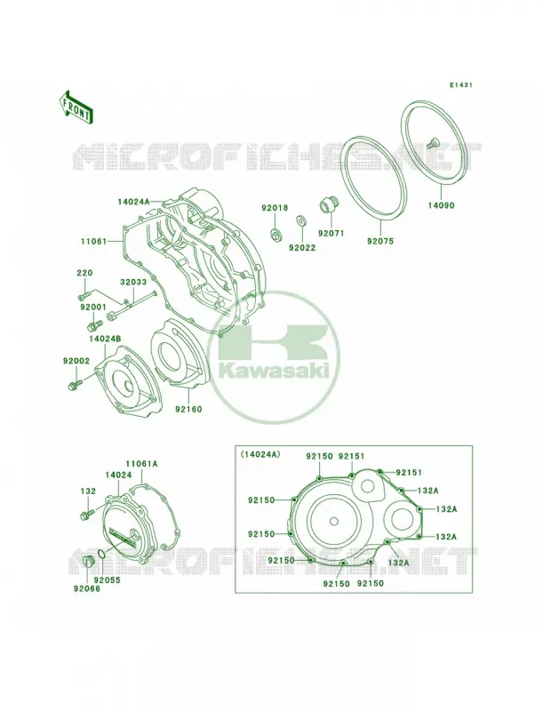 Engine Covers Kawasaki MOTOS 1000 2000 Concours  ZG1000-A15
