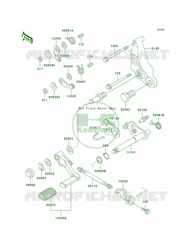 Gear Change Mechanism Kawasaki MOTOS 1000 2000 Concours  ZG1000-A15