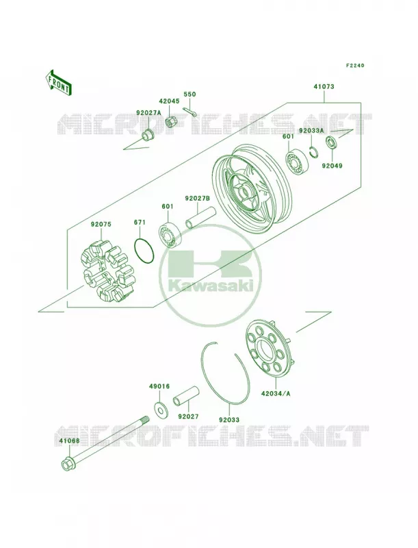 Rear WheelChain Kawasaki MOTOS 1000 2000 Concours  ZG1000-A15