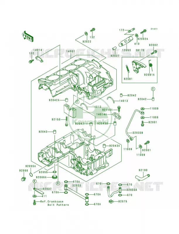 Crankcase Kawasaki MOTOS 1000 1999 Concours  ZG1000-A14