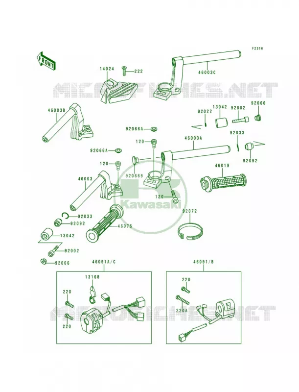 Handlebar Kawasaki MOTOS 1000 1997 Concours  ZG1000-A12