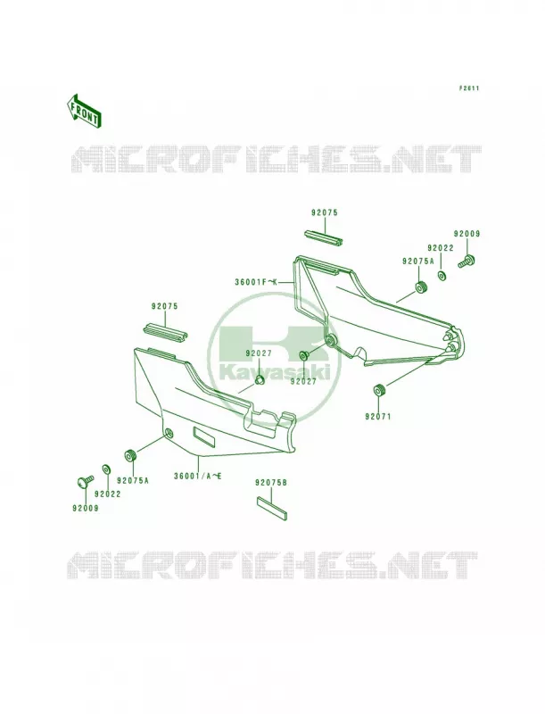 Side Covers Kawasaki MOTOS 1000 1997 Concours  ZG1000-A12