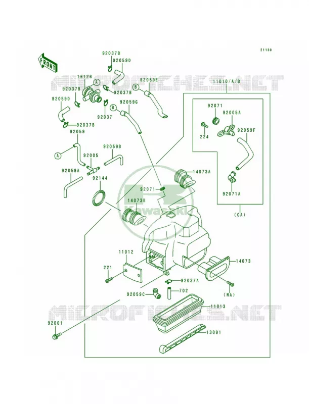 Air Cleaner Kawasaki MOTOS 1000 1996 Concours  ZG1000-A11