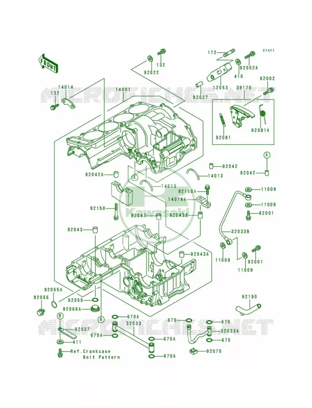 Crankcase Kawasaki MOTOS 1000 1996 Concours  ZG1000-A11