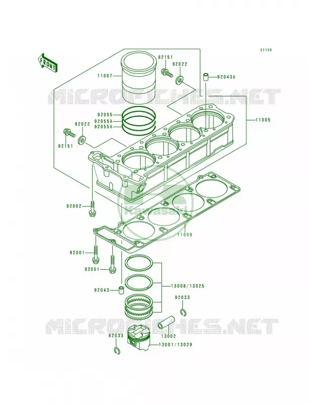 CylinderPistons Kawasaki MOTOS 1000 1996 Concours  ZG1000-A11