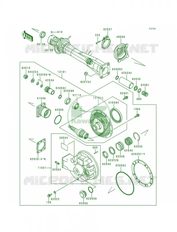 Drive ShaftFinal Gear Kawasaki MOTOS 1000 1996 Concours  ZG1000-A11
