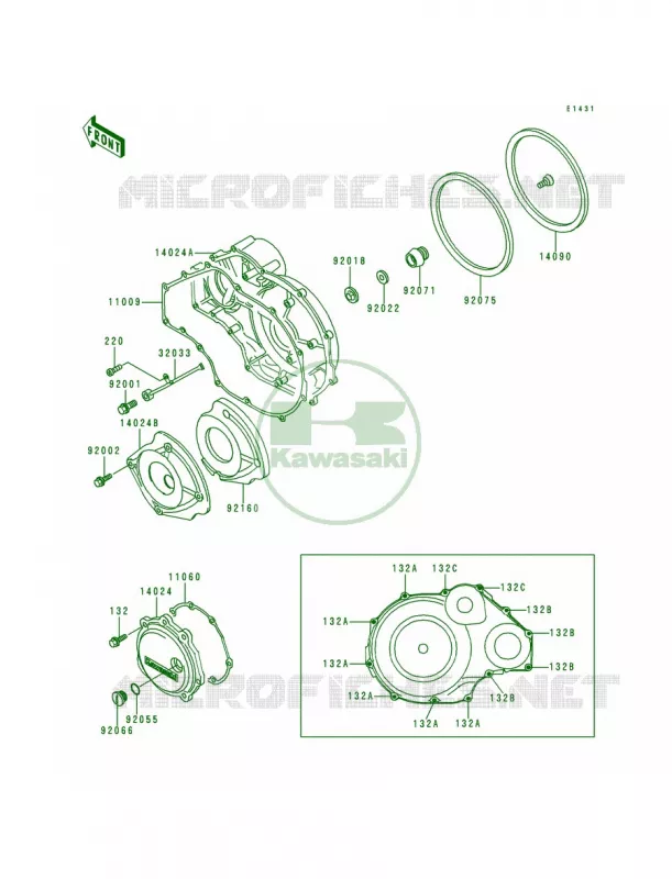 Engine Covers Kawasaki MOTOS 1000 1996 Concours  ZG1000-A11