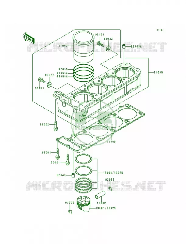 CylinderPistons Kawasaki MOTOS 1000 1995 Concours  ZG1000-A10