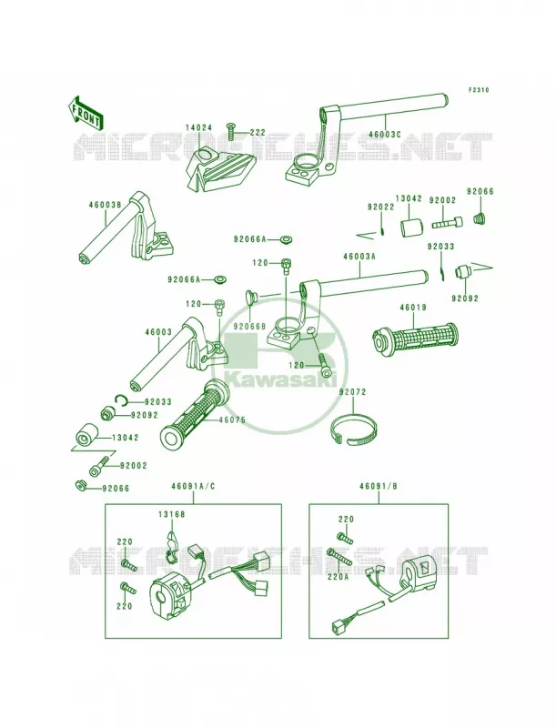 Handlebar Kawasaki MOTOS 1000 1995 Concours  ZG1000-A10