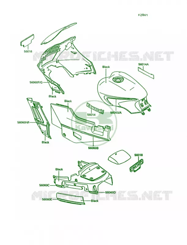 Decals Kawasaki MOTOS 1000 1994 Concours  ZG1000-A9