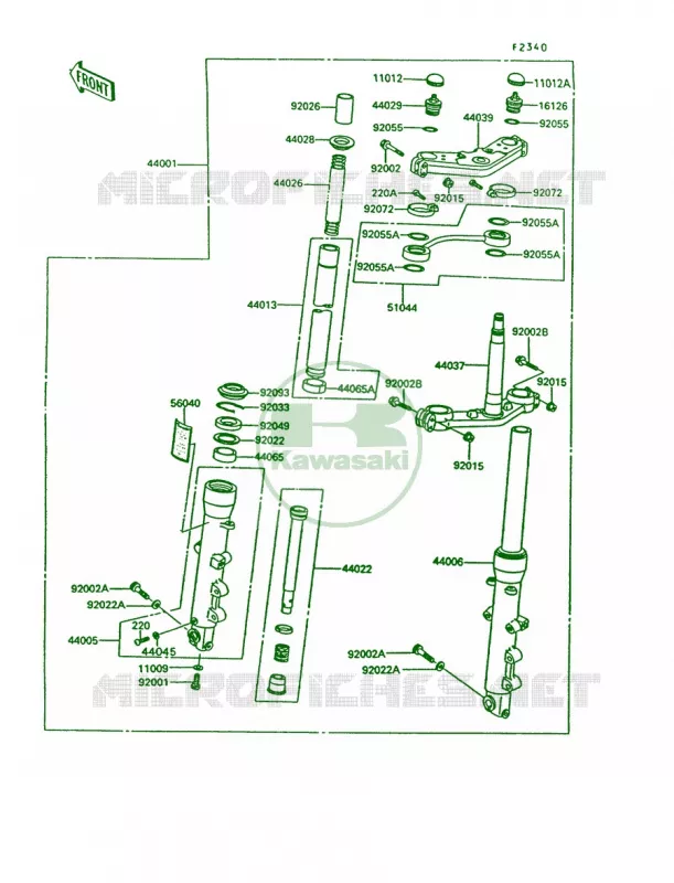 Front ForkZG1000-A7A8 Kawasaki MOTOS 1000 1994 Concours  ZG1000-A9