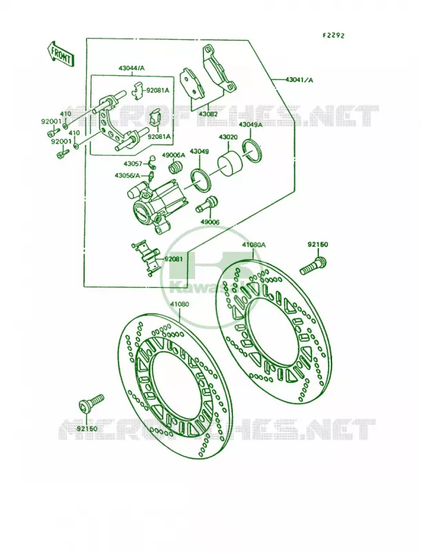 Front BrakeZG1000-A7A8 Kawasaki MOTOS 1000 1993 Concours  ZG1000-A8
