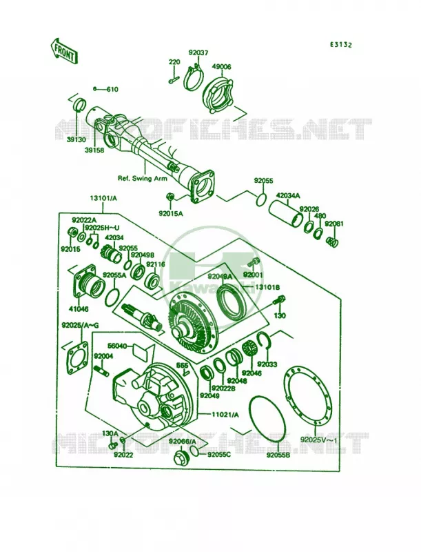 Drive ShaftFinal Gear Kawasaki MOTOS 1000 1992 Concours  ZG1000-A7