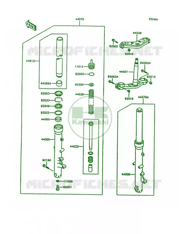 Front ForkZG1000-A9 Kawasaki MOTOS 1000 1992 Concours  ZG1000-A7