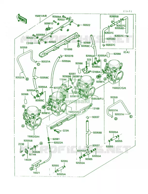 Carburetor Kawasaki MOTOS 1000 1991 Concours  ZG1000-A6