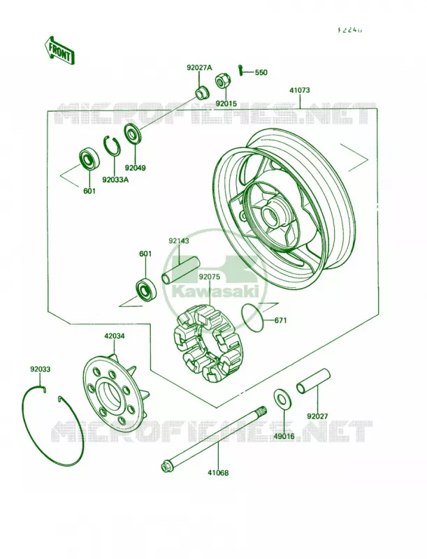 Rear Hub Kawasaki MOTOS 1000 1991 Concours  ZG1000-A6