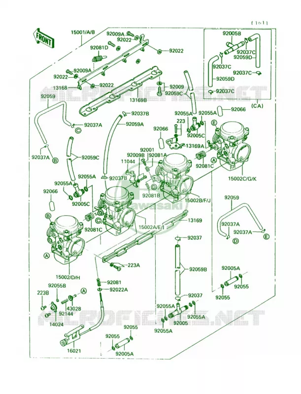 Carburetor Kawasaki MOTOS 1000 1990 Concours  ZG1000-A5