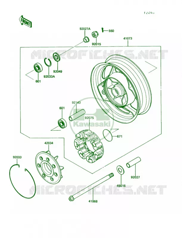 Rear Hub Kawasaki MOTOS 1000 1990 Concours  ZG1000-A5