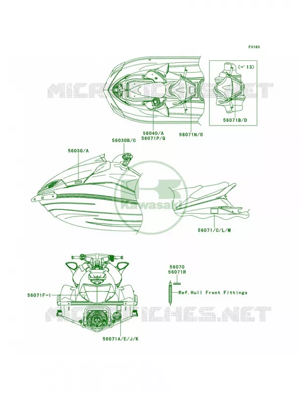 Labels Kawasaki JET SKI 1500 2014 ULTRA LX  JT1500KEF