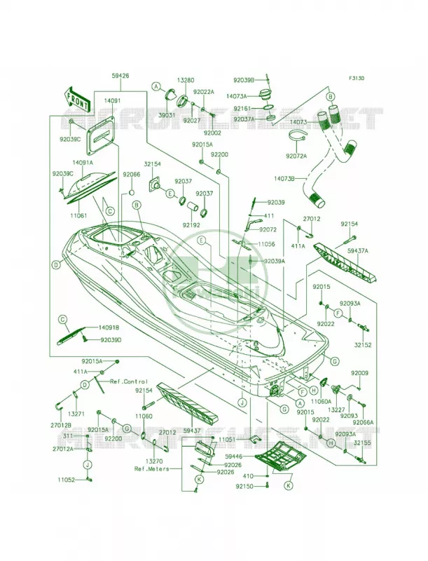 Hull Kawasaki JET SKI 1500 2014 ULTRA 310X  JT1500LEF