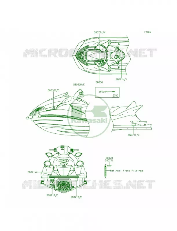 Labels Kawasaki JET SKI 1500 2014 ULTRA 310LX  JT1500MEF