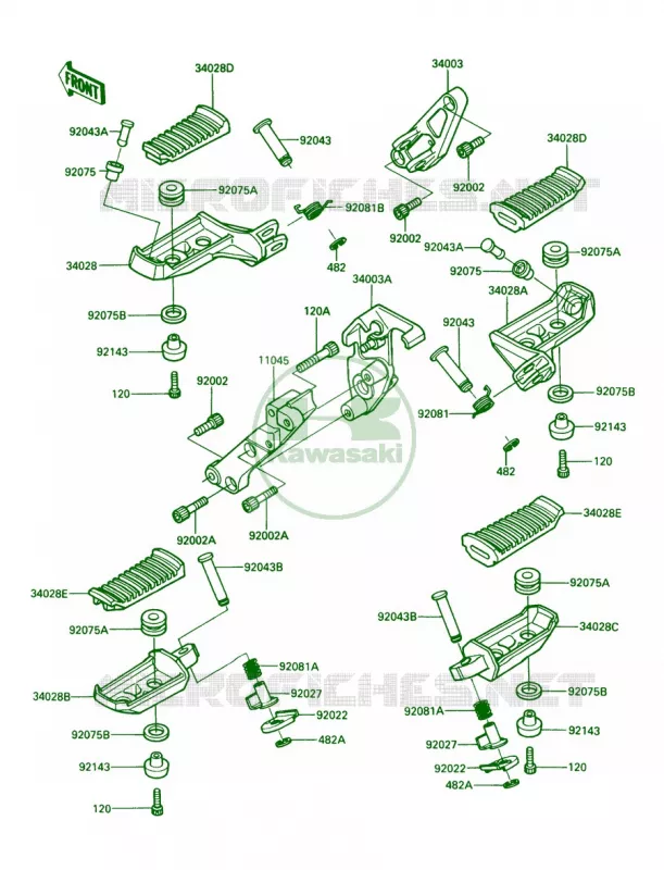 Footrest Kawasaki MOTOS 1000 1989 Concours  ZG1000-A4