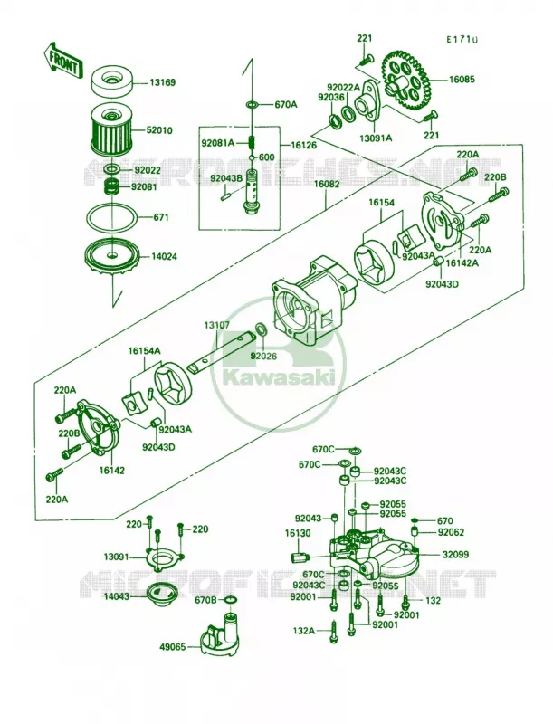 Oil Pump Kawasaki MOTOS 1000 1989 Concours  ZG1000-A4