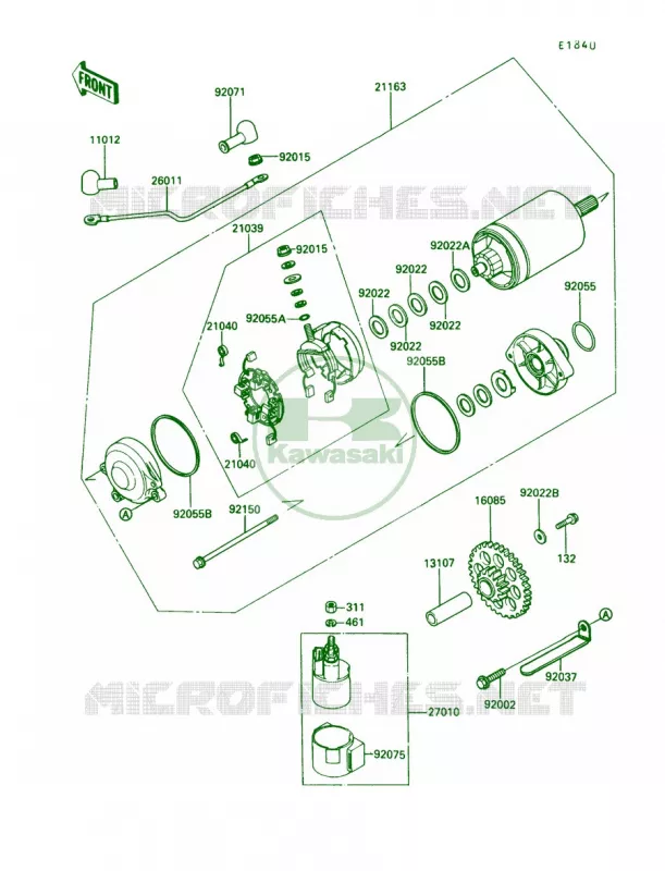 Starter Motor Kawasaki MOTOS 1000 1989 Concours  ZG1000-A4