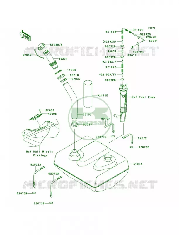 Fuel Tank Kawasaki JET SKI 1500 2013 ULTRA 300LX  JT1500JDF