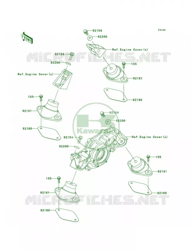 Engine Mount Kawasaki JET SKI 1500 2012 ULTRA 300LX  JT1500JCF
