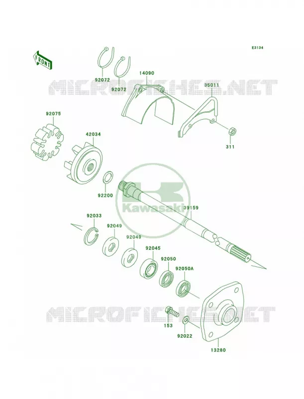 Drive Shaft Kawasaki JET SKI 800 2011 800 SX-R  JS800ABF