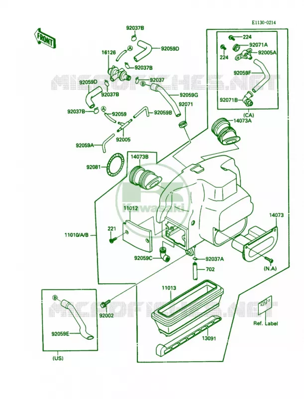 Air Cleaner Kawasaki MOTOS 1000 1988 Concours  ZG1000-A3