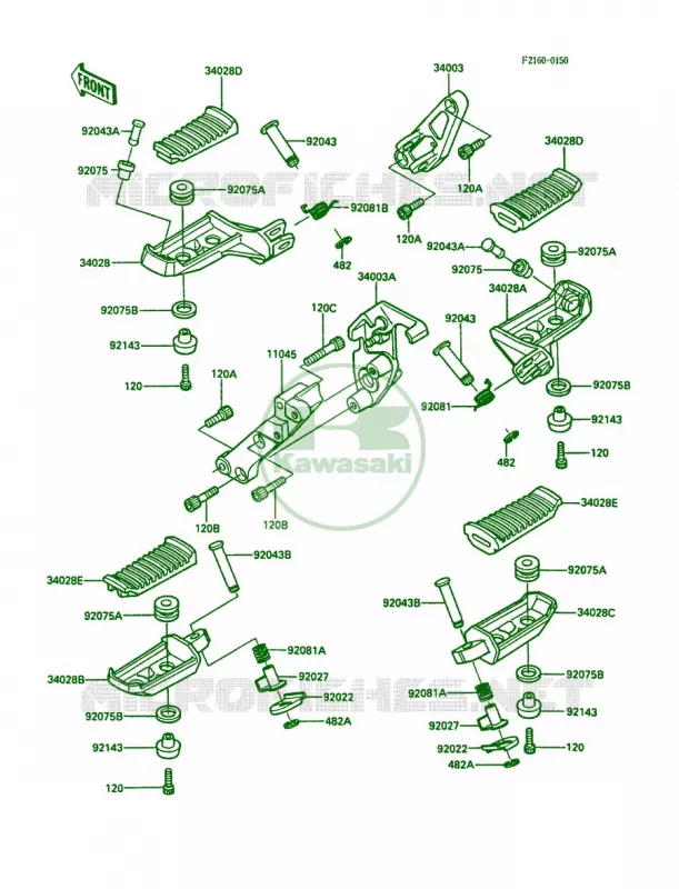 Footrests Kawasaki MOTOS 1000 1988 Concours  ZG1000-A3