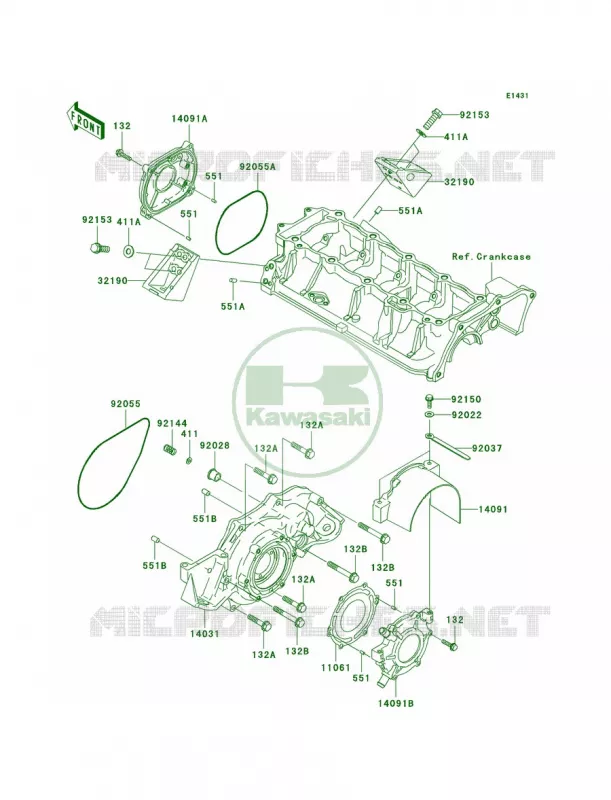 Engine CoversA6F Kawasaki JET SKI 1500 2010 STX-15F  JT1500AAF