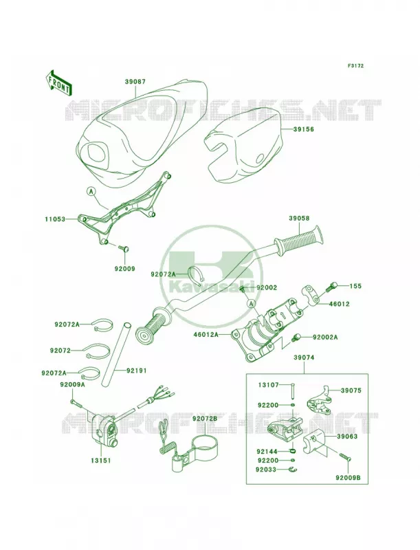 Handlebar Kawasaki JET SKI 1500 2010 STX  JT1500DAF