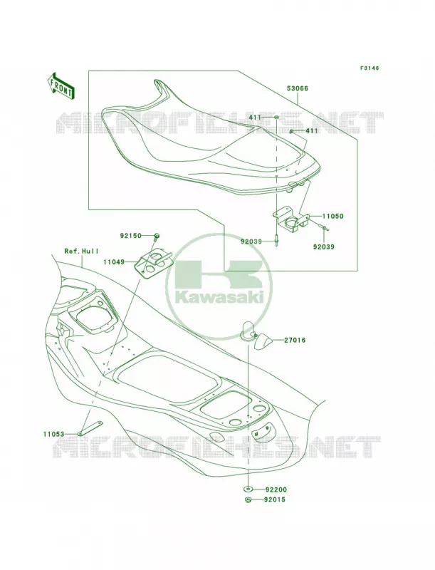 Seat Kawasaki JET SKI 1500 2010 STX  JT1500DAF