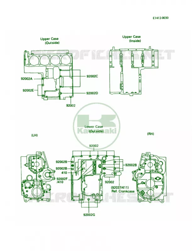 Crankcase Bolt Pattern Kawasaki MOTOS 1000 1987 Concours  ZG1000-A2