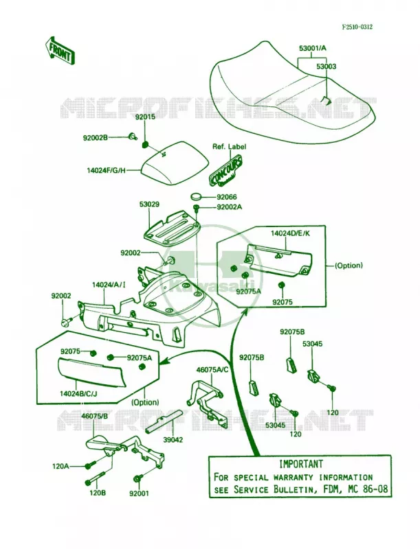Seat Kawasaki MOTOS 1000 1987 Concours  ZG1000-A2